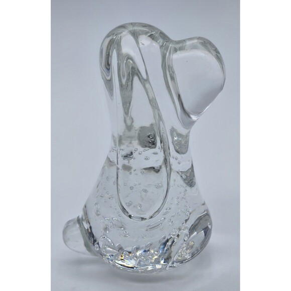 Leonard Towle Glass Hound Dog Paperweight Controlled Bubble Art Glass Vintage - Picture 4 of 7